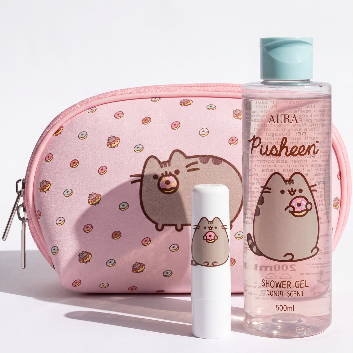 Zestaw: kosmetyczka + żel pod prysznic Sweet Donut 200 ml + pomadka 3,8 g Donuts