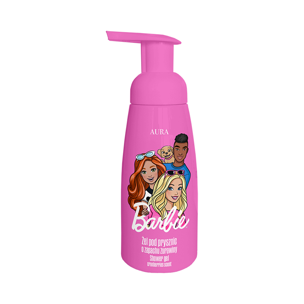 Body and Lip Care Set with a hair clip: raspberry foam 300 ml + lipstick 3.8 g