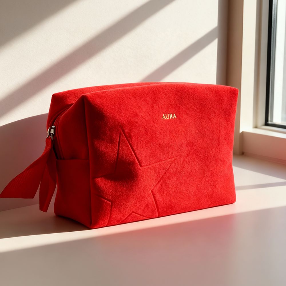 Red velvet cosmetic bag