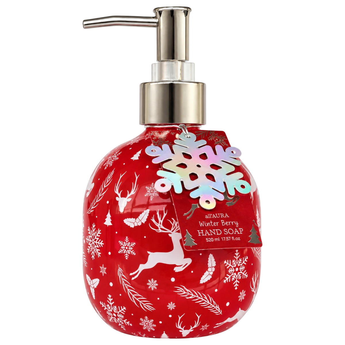 Świąteczne mydło do rąk 520 ml – srebrna pompka
