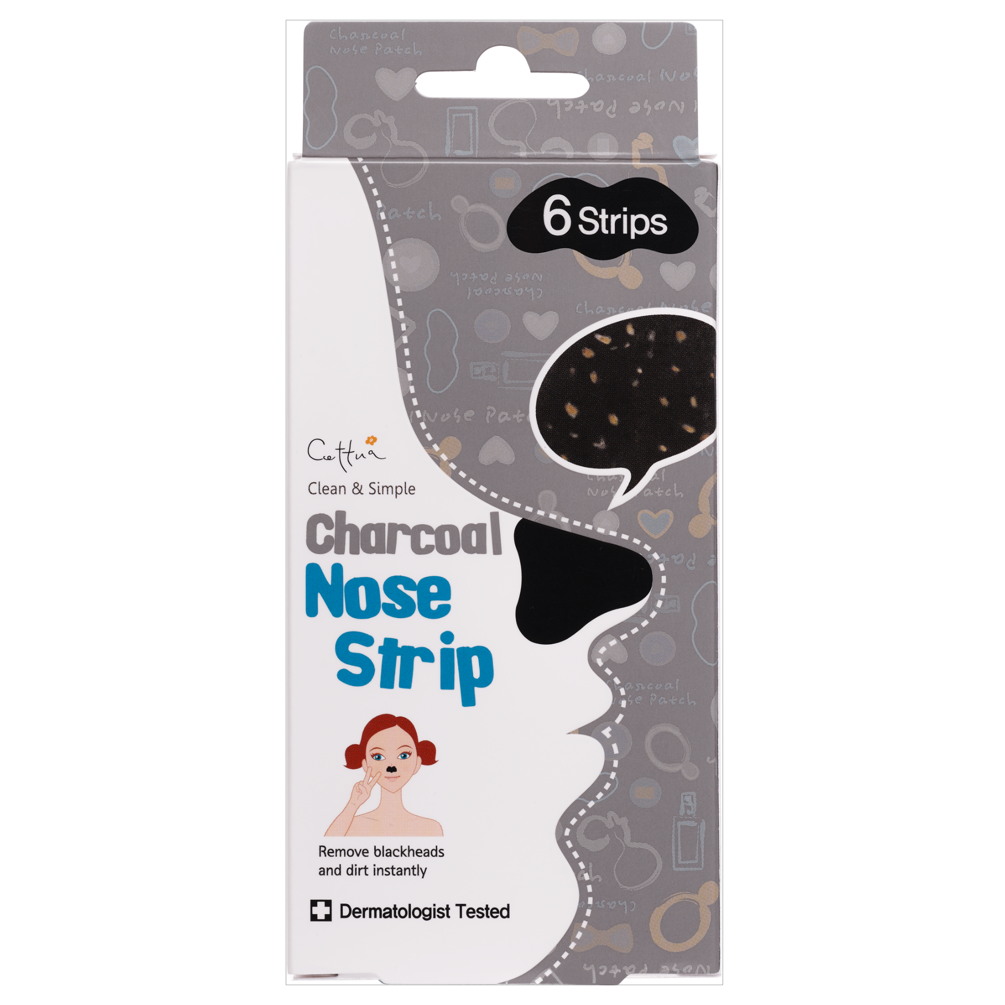 Paski oczyszczające na nos z węglem aktywnym 6 szt. Charcoal Nose Strip