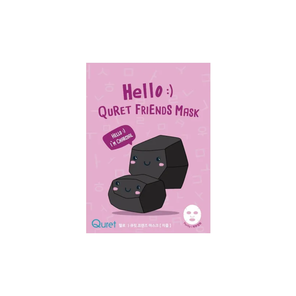 Sheet Mask with Charcoal Extract 25g Hello Friends Mask Charcoal