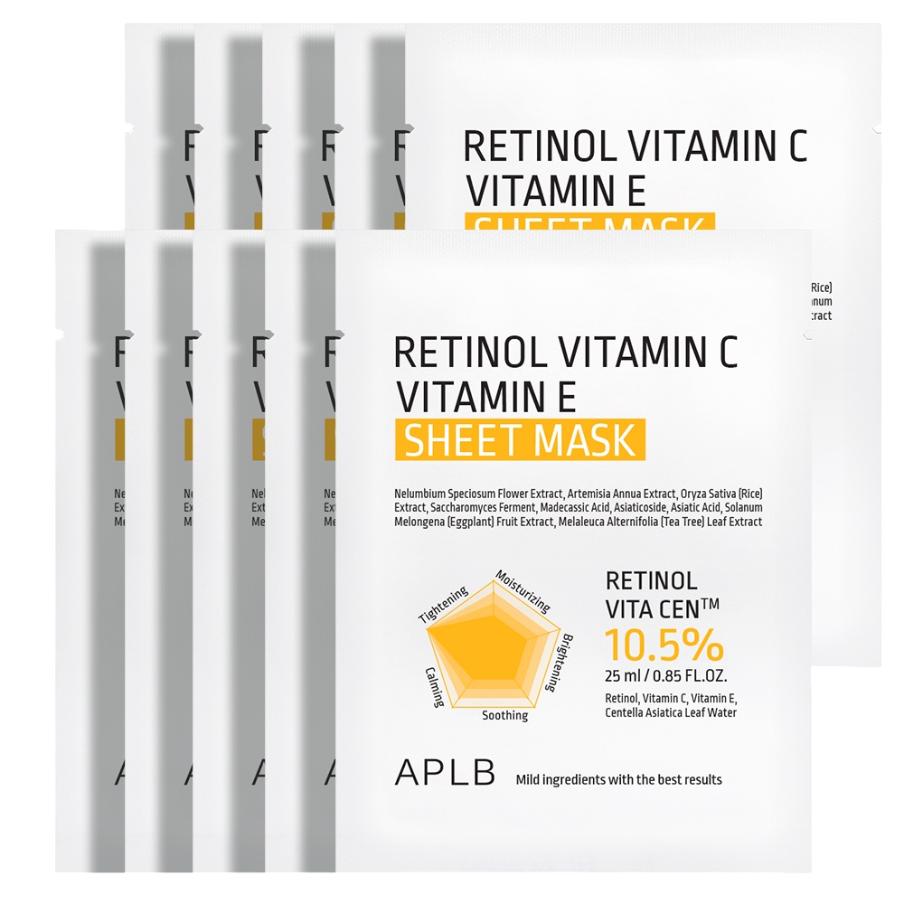 Retinol Vitamin C Vitamin E Sheet Mask 10 pcs.